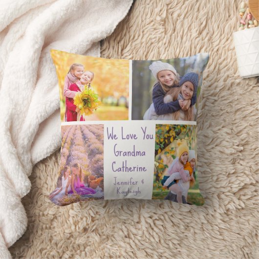 かわいい孫娘の写真カスタムおばあちゃんプレゼント クッション (ブランケット)