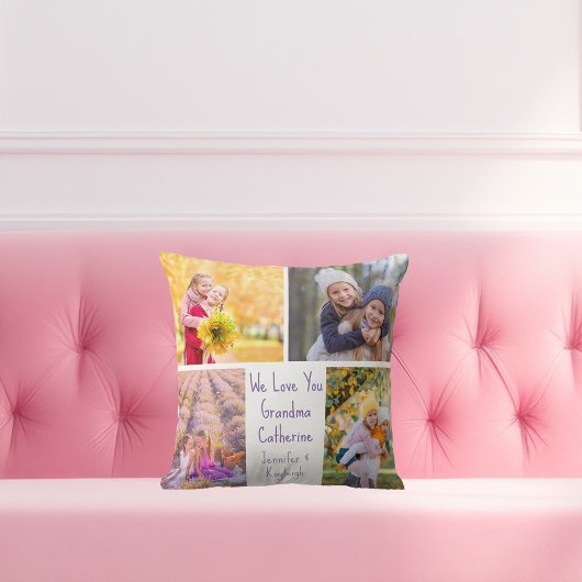 かわいい孫娘の写真カスタムおばあちゃんプレゼント クッション