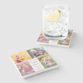 かわいい孫娘の写真カスタムおばあちゃんプレゼント ストーンコースター (横)