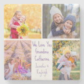 かわいい孫娘の写真カスタムおばあちゃんプレゼント ストーンコースター (正面)