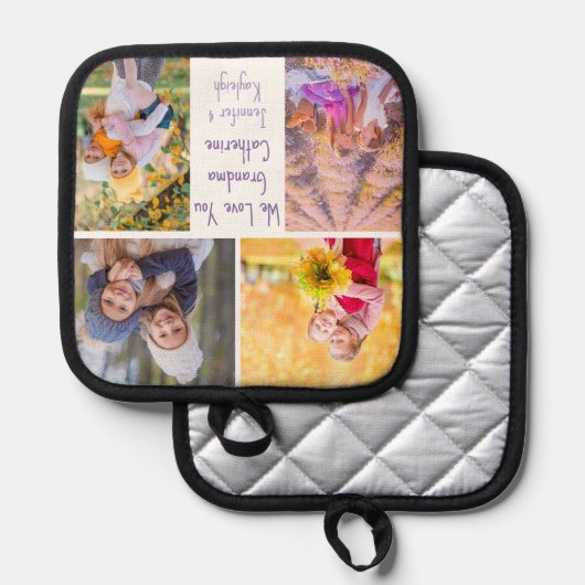 かわいい孫娘の写真カスタムおばあちゃんプレゼント 鍋敷き (正面/裏面)