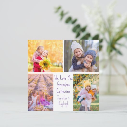 かわいい孫娘の写真カスタム誕生日 カード (スタンド正面)