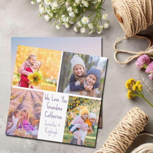 かわいい孫娘の写真カスタム誕生日 カード