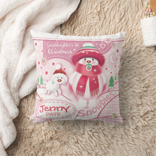 かわいい孫娘の初めてのクリスマスの枕 クッション (ブランケット)