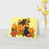 かわいい孫娘へ ハロウィンカード（子猫） カード (黄色い花)