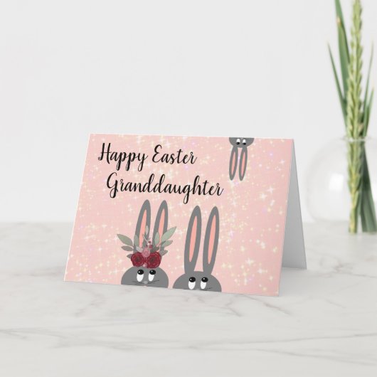 かわいい孫娘イースターフローラバニー カード (正面)
