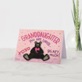 かわいい孫娘バレンタインクマ インスピリビティ 楽しい カード (正面)
