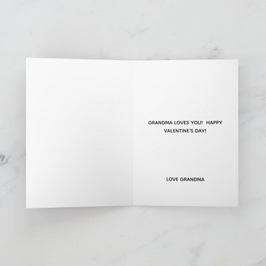 かわいい孫娘バレンタインデーパーソナライズされた シーズンカード (内部)