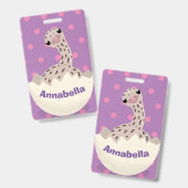 かわいい孵化したばかりのヒヨコダチョウのイラスト バッジ (Front & Back)