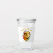 かわいい孵化カラフル雛ハッピーイースター卵 アクリルタンブラー (正面)