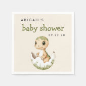 かわいい孵化恐竜の赤ちゃんシャワー スタンダードカクテルナプキン (正面)