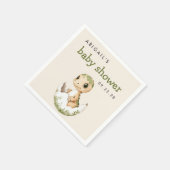 かわいい孵化恐竜の赤ちゃんシャワー スタンダードカクテルナプキン (角)