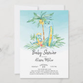 かわいい孵化恐竜男の赤ちゃんシャワー招待状 招待状 (正面)