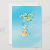 かわいい孵化恐竜男の赤ちゃんシャワー招待状 招待状 (裏面)