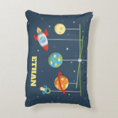かわいい宇宙のまぐさ桶は男の赤ちゃんの子供部屋の枕をもてあそびます アクセントクッション (裏面(縦))