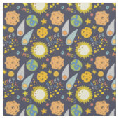 かわいい宇宙のキャラクター ファブリック (クローズアップ)