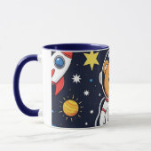 かわいい宇宙のクマの宇宙飛行士イラスト マグカップ (左)
