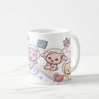 かわいい宇宙の動物の友達 コーヒーマグカップ