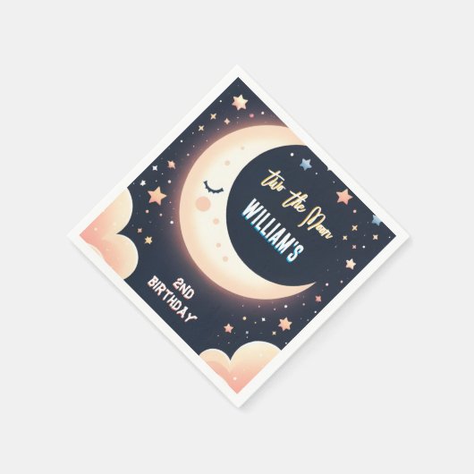 かわいい宇宙の夜空2月2日の誕生日 スタンダードカクテルナプキン (角)