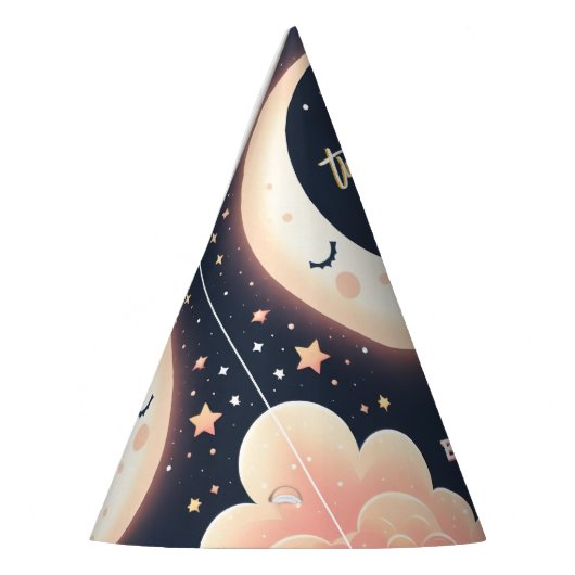 かわいい宇宙の夜空2月2日の誕生日 パーティーハット (左)