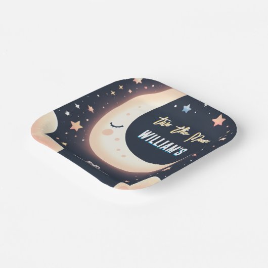 かわいい宇宙の夜空2月2日の誕生日 ペーパープレート (傾斜あり)