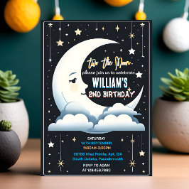 かわいい宇宙の夜空2月2日の誕生日 招待状