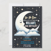 かわいい宇宙の夜空2月2日の誕生日 招待状 (正面)