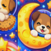 かわいい宇宙の子犬、愛らしい宇宙飛行士の犬の銀河 壁紙 (縫い目)