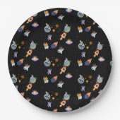 かわいい宇宙の子猫の銀河系 ペーパープレート (正面)