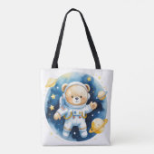 かわいい宇宙の宇宙飛行士のクマトートバッグ トートバッグ (裏面)