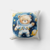 かわいい宇宙の宇宙飛行士クマのスローピロー クッション (正面)
