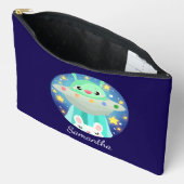 かわいい宇宙の生き物とうさぎ アクセサリーポーチ (見開き)