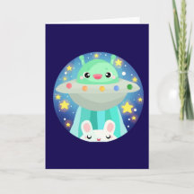 かわいい宇宙の生き物とうさぎ