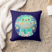 かわいい宇宙の生き物とうさぎ クッション (ブランケット)