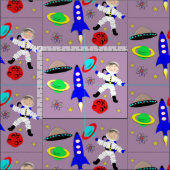 かわいい宇宙をテーマに ファブリック (タイル)