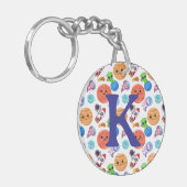 かわいい宇宙をテーマパーソナライズされたに キーホルダー (正面左)