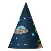 かわいい宇宙エイリアンピースプラネットスターズハッピーバースデー パーティーハット (左)