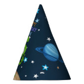 かわいい宇宙エイリアンピースプラネットスターズハッピーバースデー パーティーハット (右)