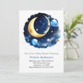 かわいい宇宙オデッセイボーイベビーシャワー 招待状 (スタンド正面)