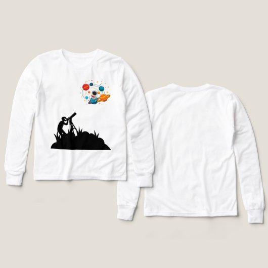 かわいい宇宙キッズTシャツ (デザイン 正面&背面)