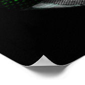 かわいい宇宙キャットヘルメット付き銀河系星雲 ポスター (角)