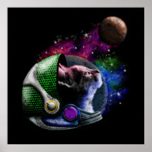 かわいい宇宙キャットヘルメット付き銀河系星雲
