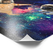 かわいい宇宙キャット対宇宙ドッグ銀河系エピックファイトO フォトプリント            (角)