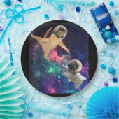 かわいい宇宙キャット対宇宙ドッグ銀河系エピックファイトO ペーパープレート (パーティー)