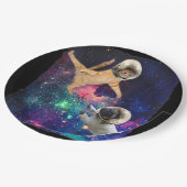 かわいい宇宙キャット対宇宙ドッグ銀河系エピックファイトO ペーパープレート (アングル)