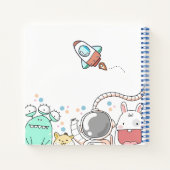 かわいい宇宙キャラクターの子ども向け名前入りグッズ ノートブック (裏面)