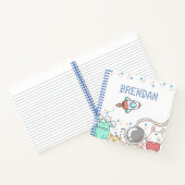 かわいい宇宙キャラクターの子供用パーソナライズグッズ ノートブック (内部)