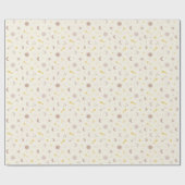 かわいい宇宙サンムーン&スターオンクリーム ラッピングペーパー (フラット)