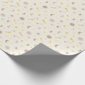 かわいい宇宙サンムーン&スターオンクリーム ラッピングペーパー (角)