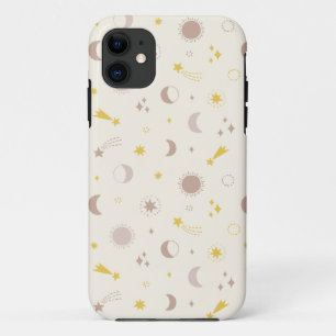 かわいい宇宙サンムーン&スターオンクリーム iPhone 11 ケース